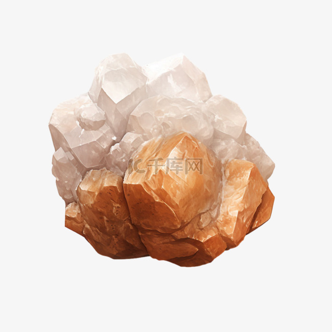 真实矿石结晶元素立体免抠图案