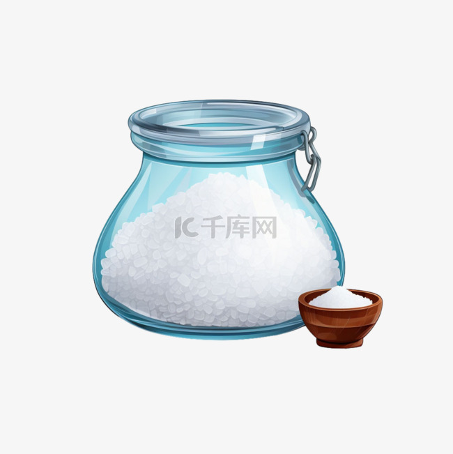 矢量盐罐子元素立体免抠图案