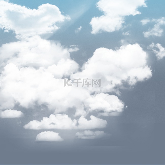 透明蓝天白云装饰图片