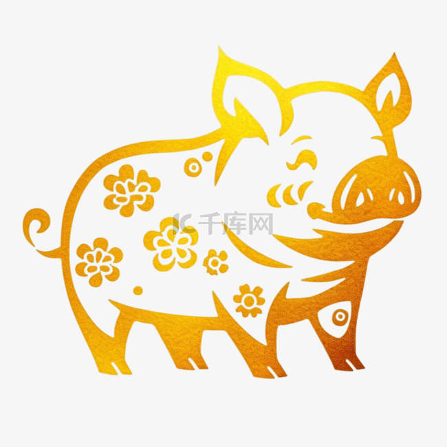 中国传统文化十二生肖猪设计