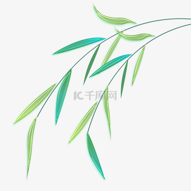 玻璃风清明节植物柳树设计图