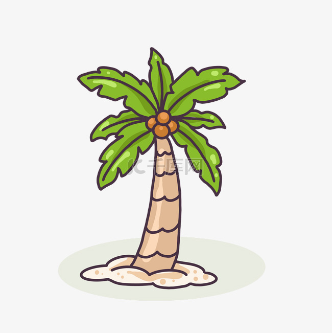 旅行卡通椰子树免抠图片