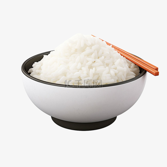 ai美味米饭元素立体免抠图案