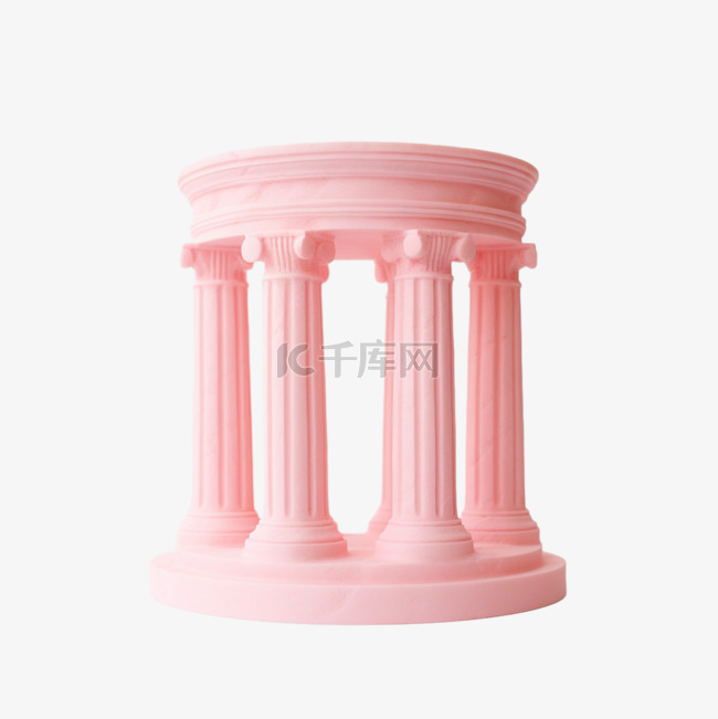 ai粉色罗马柱元素立体免抠图案