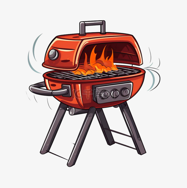 创意烧烤炉子元素立体免抠图案
