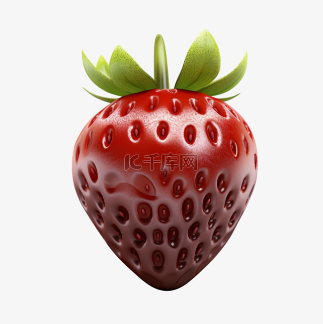 数字艺术草莓巧克力元素立体免抠