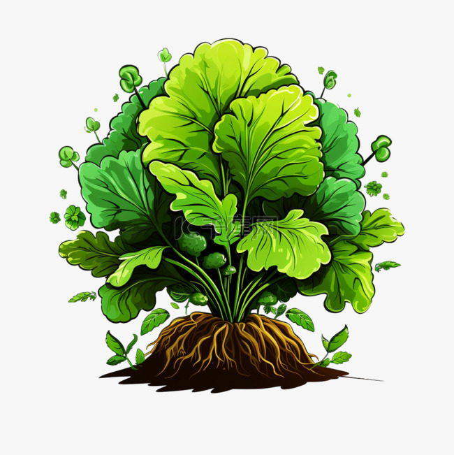 写实新鲜蔬菜元素立体免抠图案