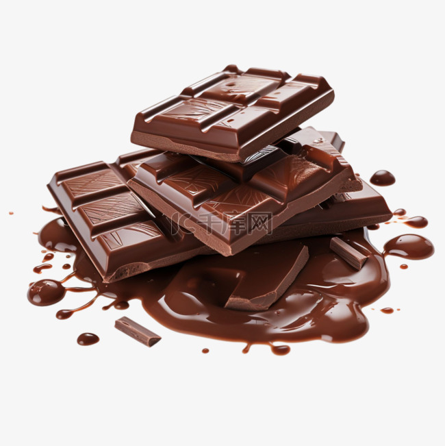 矢量丝滑巧克力元素立体免抠图案