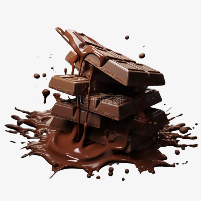 素材丝滑巧克力元素立体免抠图案