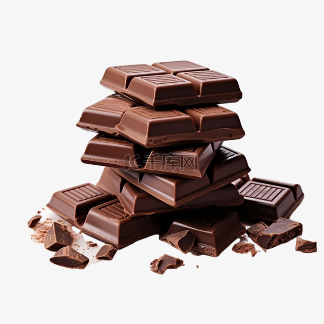 AICG丝滑巧克力元素立体免抠图案