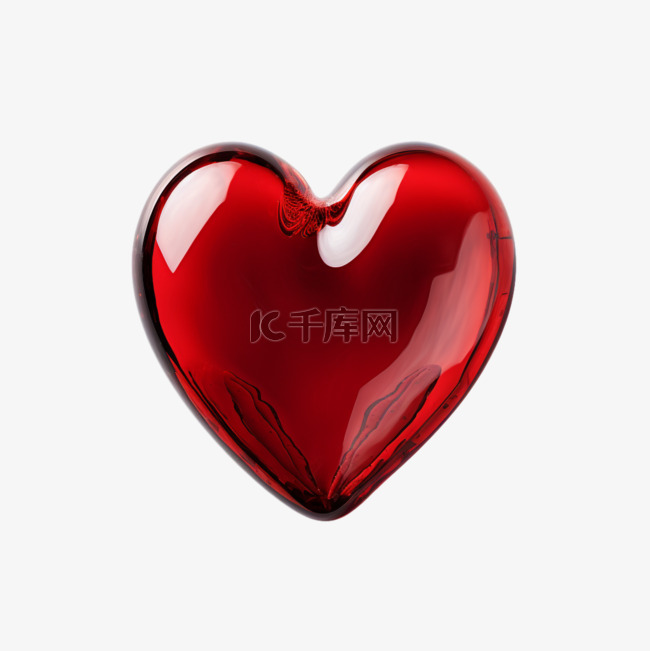 特色红色爱的心元素立体免抠图案