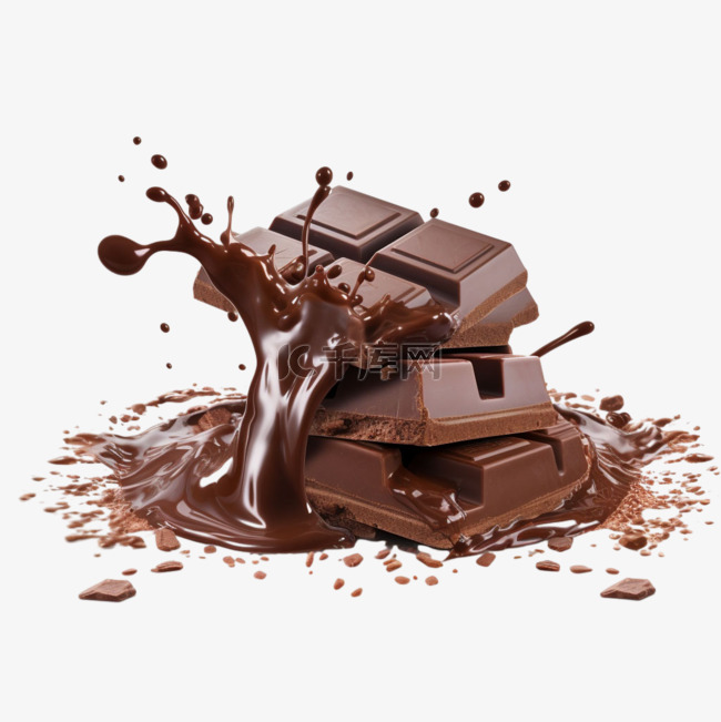 3d丝滑巧克力元素立体免抠图案