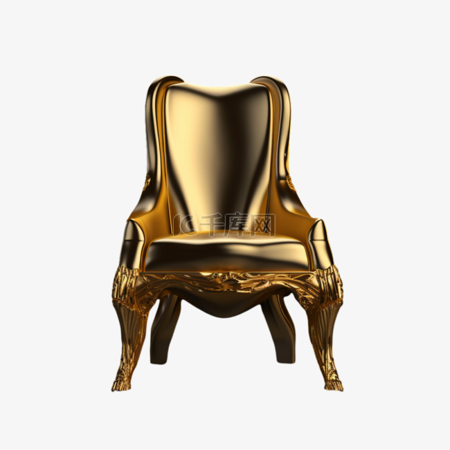 矢量金色桌椅元素立体免抠图案