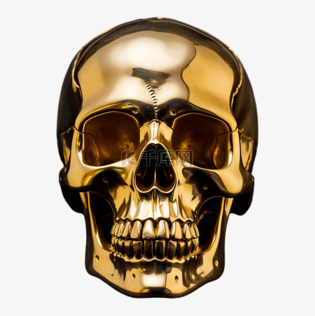 素材黄金骷髅元素立体免抠图案