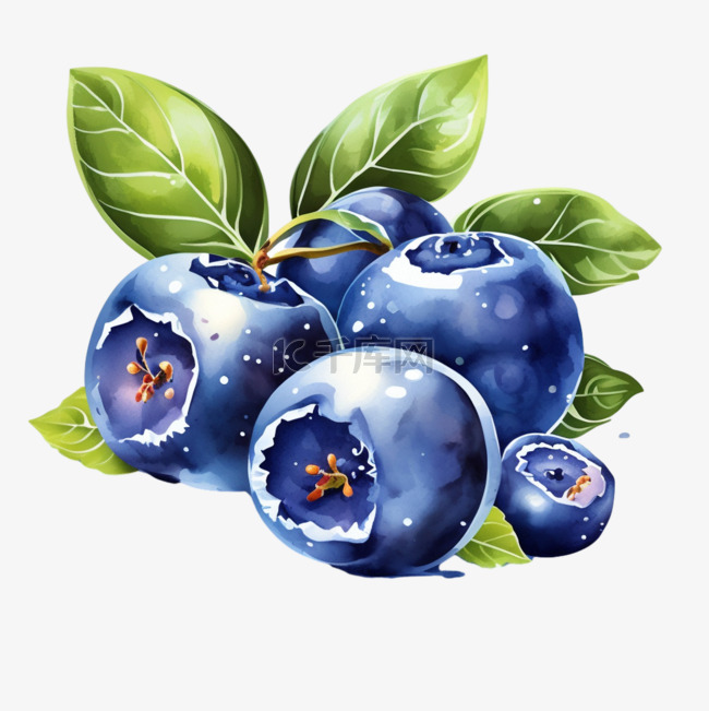 小清新水果之蓝色蓝莓元素