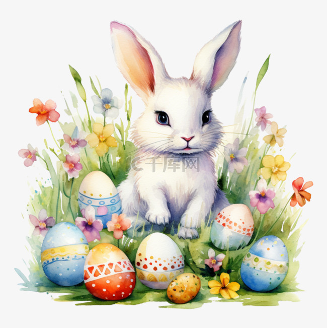 创意兔子彩蛋元素立体免抠图案