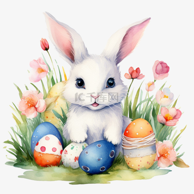 数字艺术兔子彩蛋元素立体免抠图