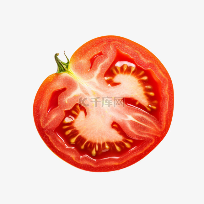 卡通西红柿切片元素立体免抠图案