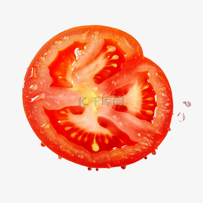 简约西红柿切片元素立体免抠图案