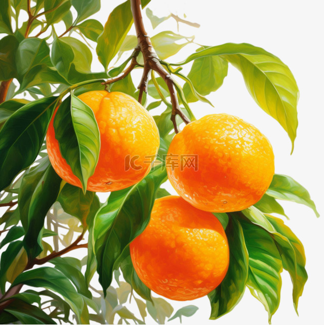 橙子新鲜元素立体免抠图案