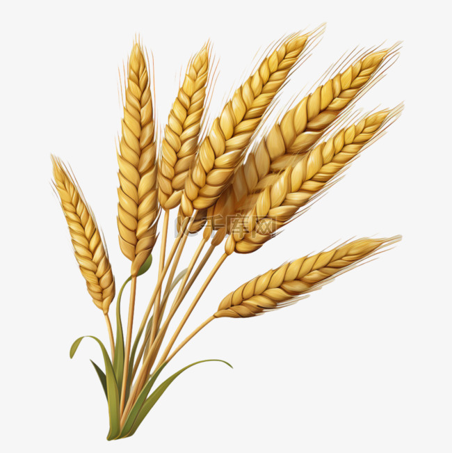 特色小麦粮食元素立体免抠图案