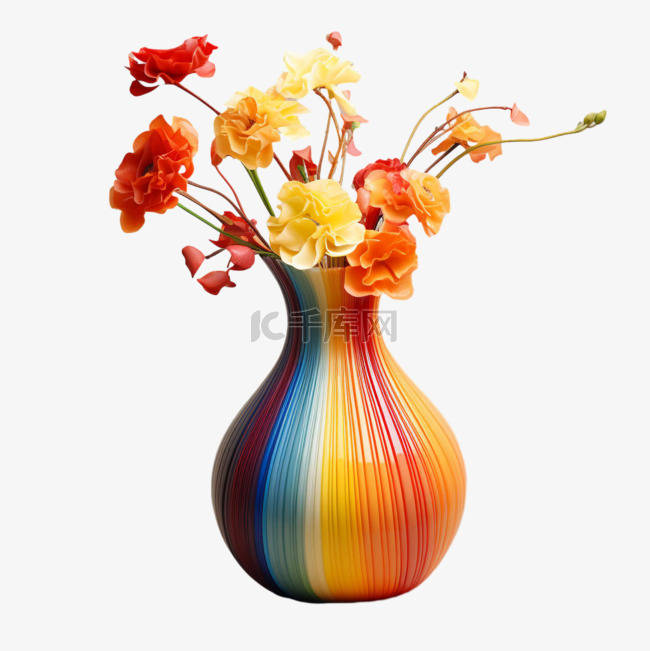 装饰花瓶彩色元素立体免抠图案