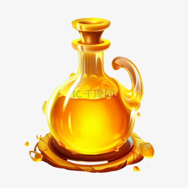 装饰魔法瓶金色元素立体免抠图案