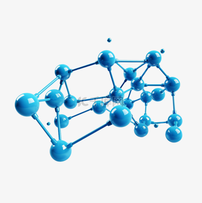 矢量分子链接元素立体免抠图案