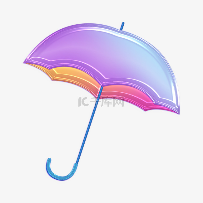 玻璃风彩色雨伞图片