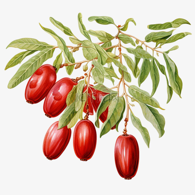 红枣食物元素立体免抠图案写实