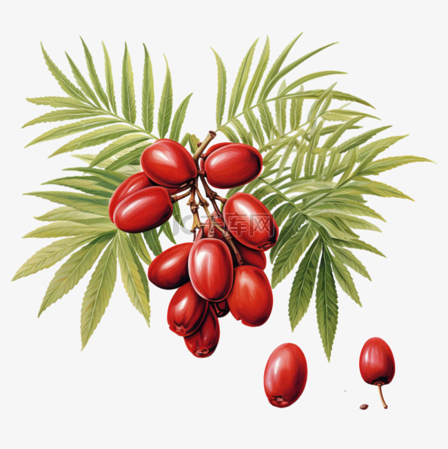 红枣食物元素立体免抠图案艺术