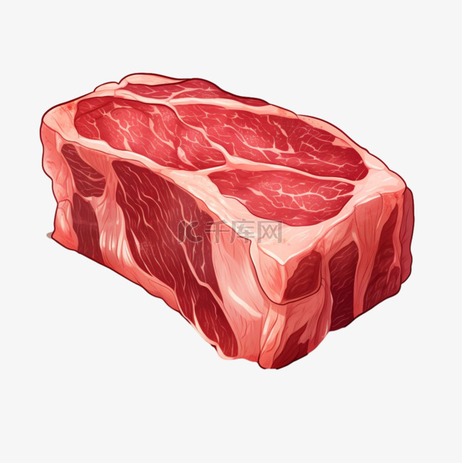 食物红肉元素立体免抠图案特色