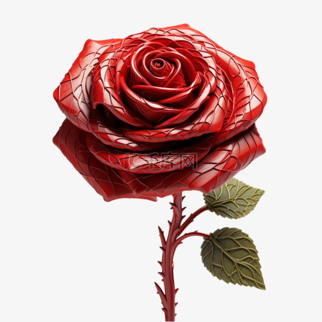 玫瑰月季元素立体免抠图案3d