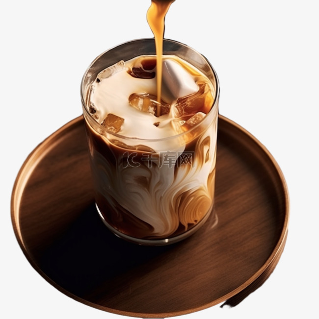 咖啡牛奶元素立体免抠图案建模
