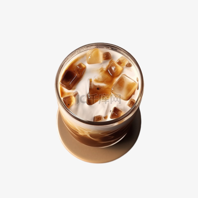 咖啡牛奶元素立体免抠图案艺术