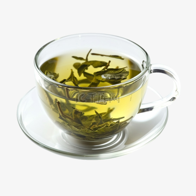 免抠茶叶一杯茶元素摄影图