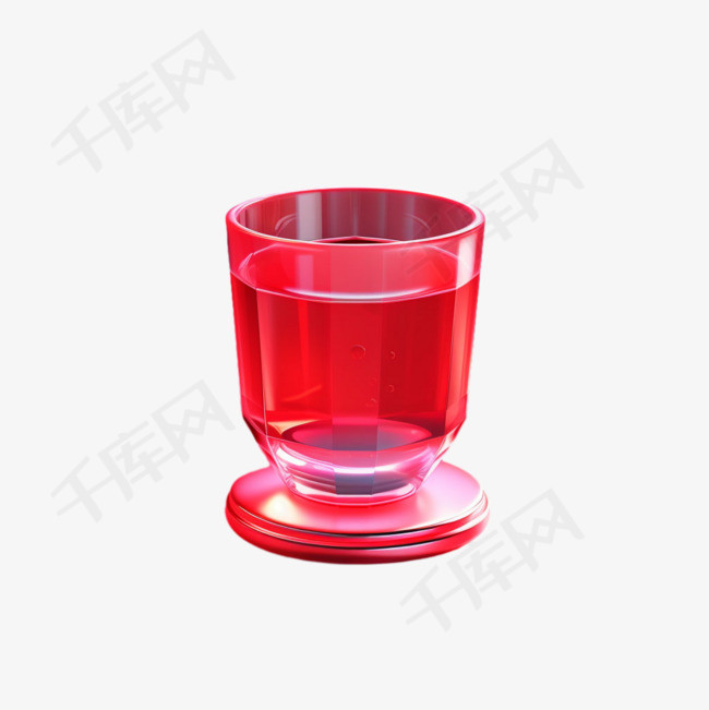 饮料红色立体描绘摄影照片元素