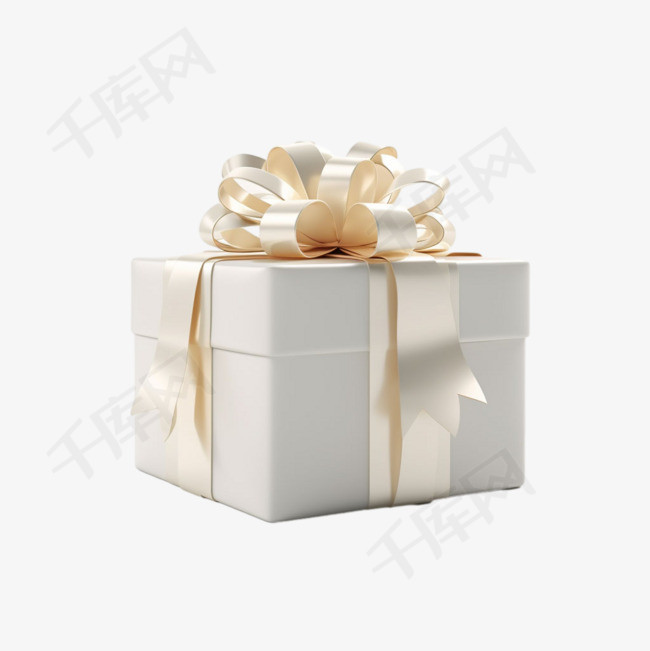 白色漂亮礼盒元素立体免抠图案