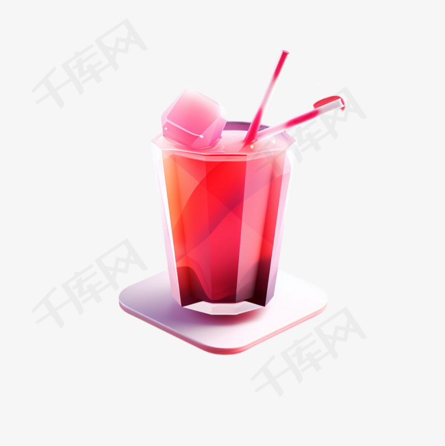 饮料红色立体描绘摄影照片图片