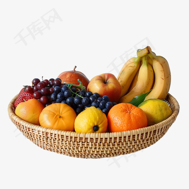 水果果篮元素立体免抠图案