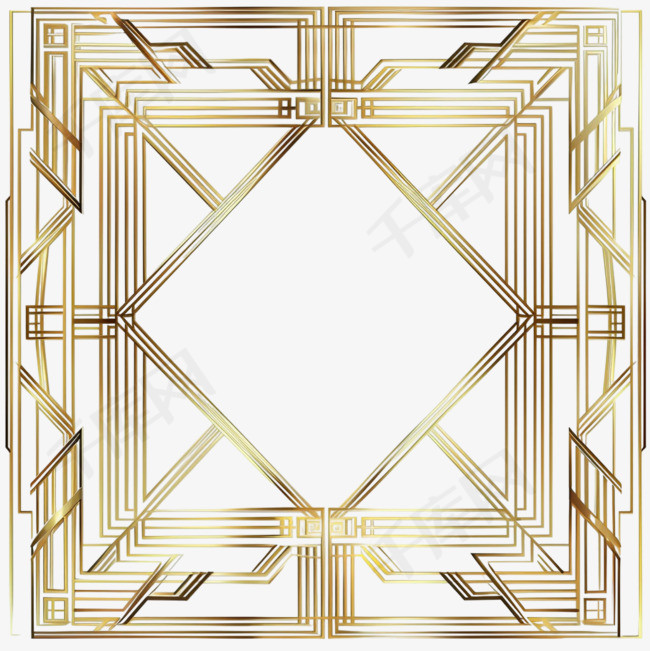 金属方形边框元素立体免抠图案