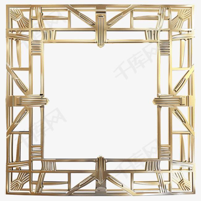 金属方形边框元素立体免抠图案