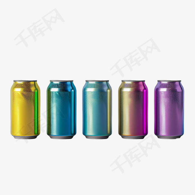 彩色易拉罐元素立体免抠图案