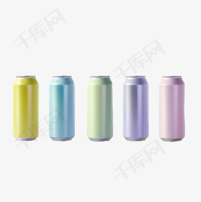 彩色易拉罐元素立体免抠图案