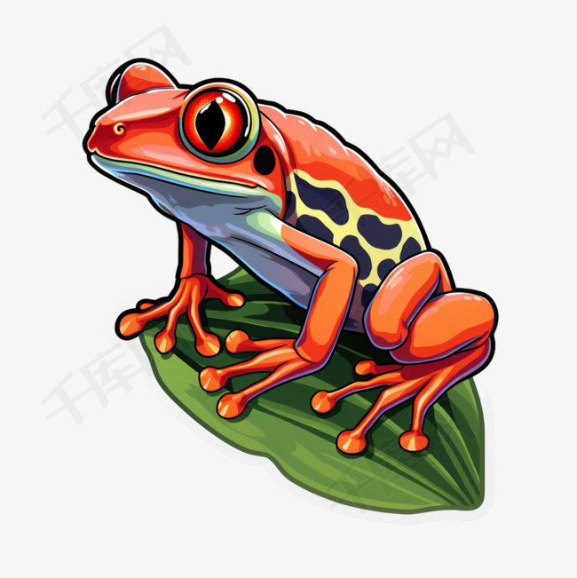 斑斓青蛙元素立体免抠图案