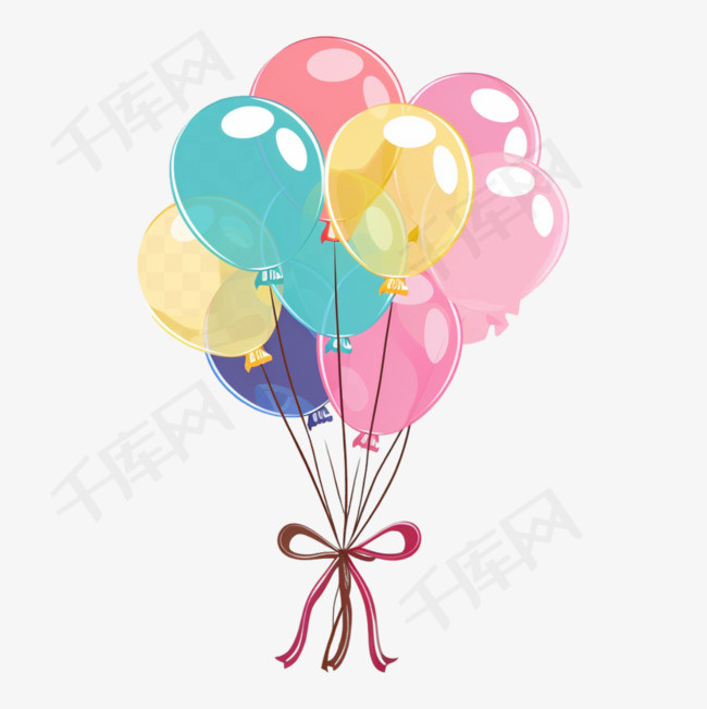 愚人节彩色气球插画装饰元素