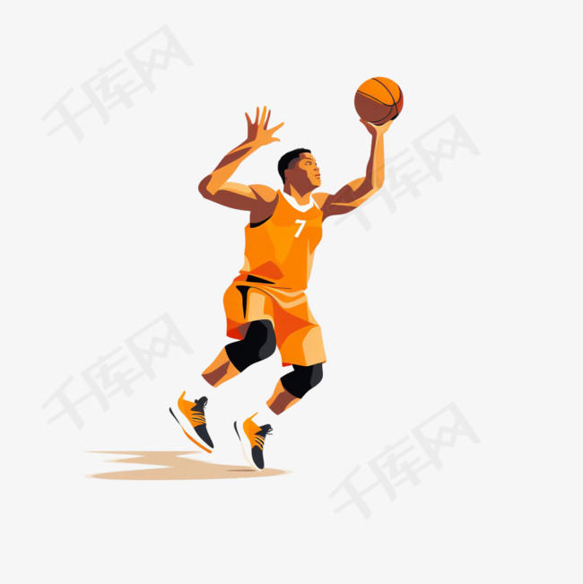 篮球运动元素立体免抠图案