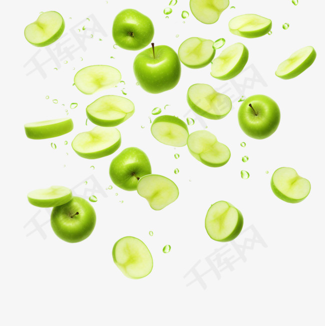 切碎苹果元素立体免抠图案