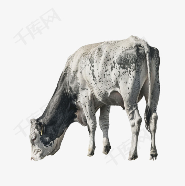 奶牛低头元素立体免抠图案