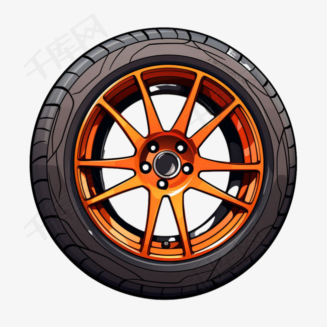 橡胶轮胎元素立体免抠图案